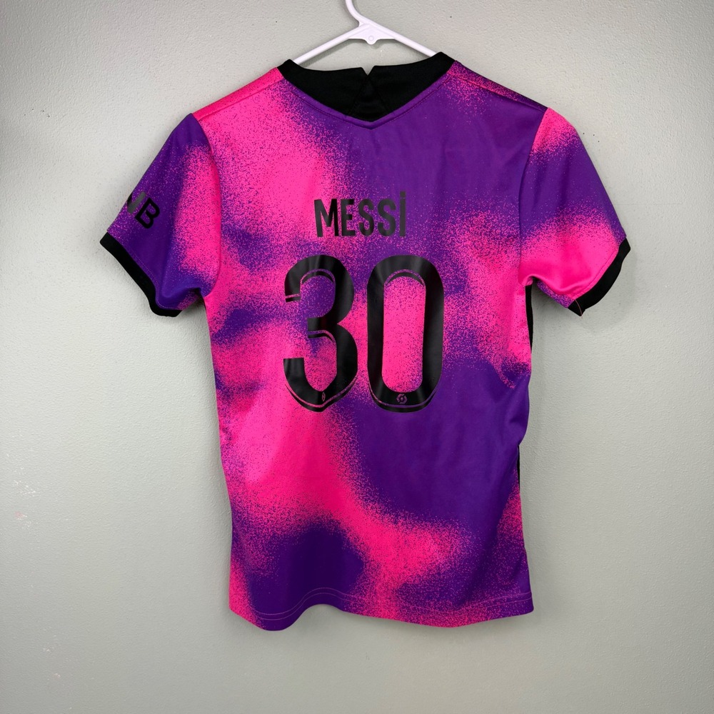 PSG Paris Saint-Germain Messi 30 Jersey Pink Purple Soccer Shirt XS‎